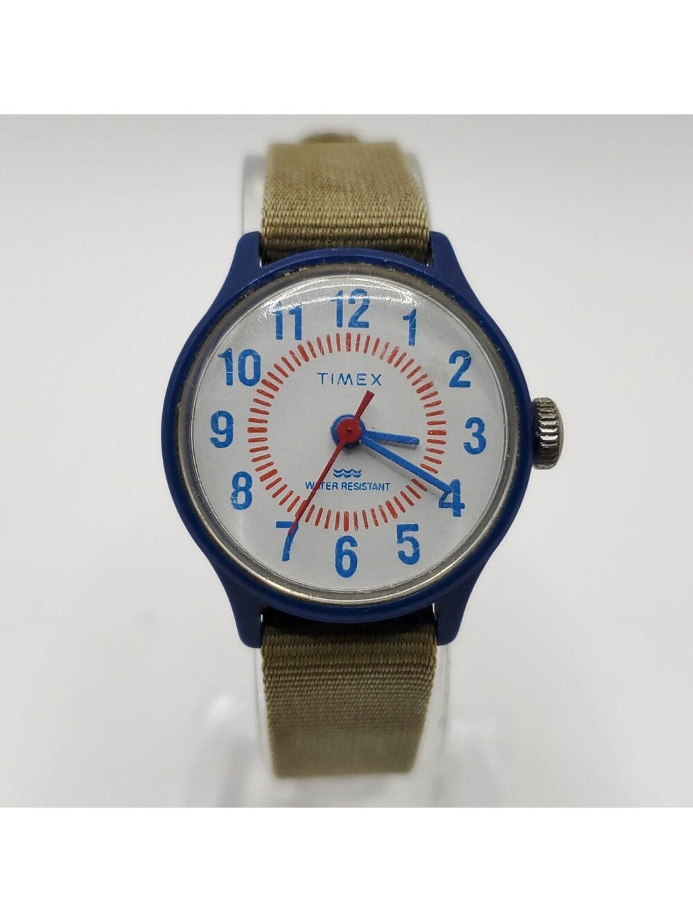 Vintage Timex Kids Mechanical Blue Watch 25mm Running